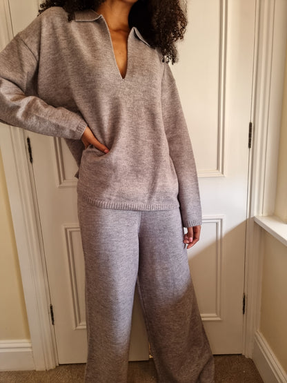Soft heavyweight loungewear set deep grey