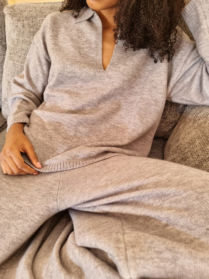 Soft heavyweight loungewear set deep grey