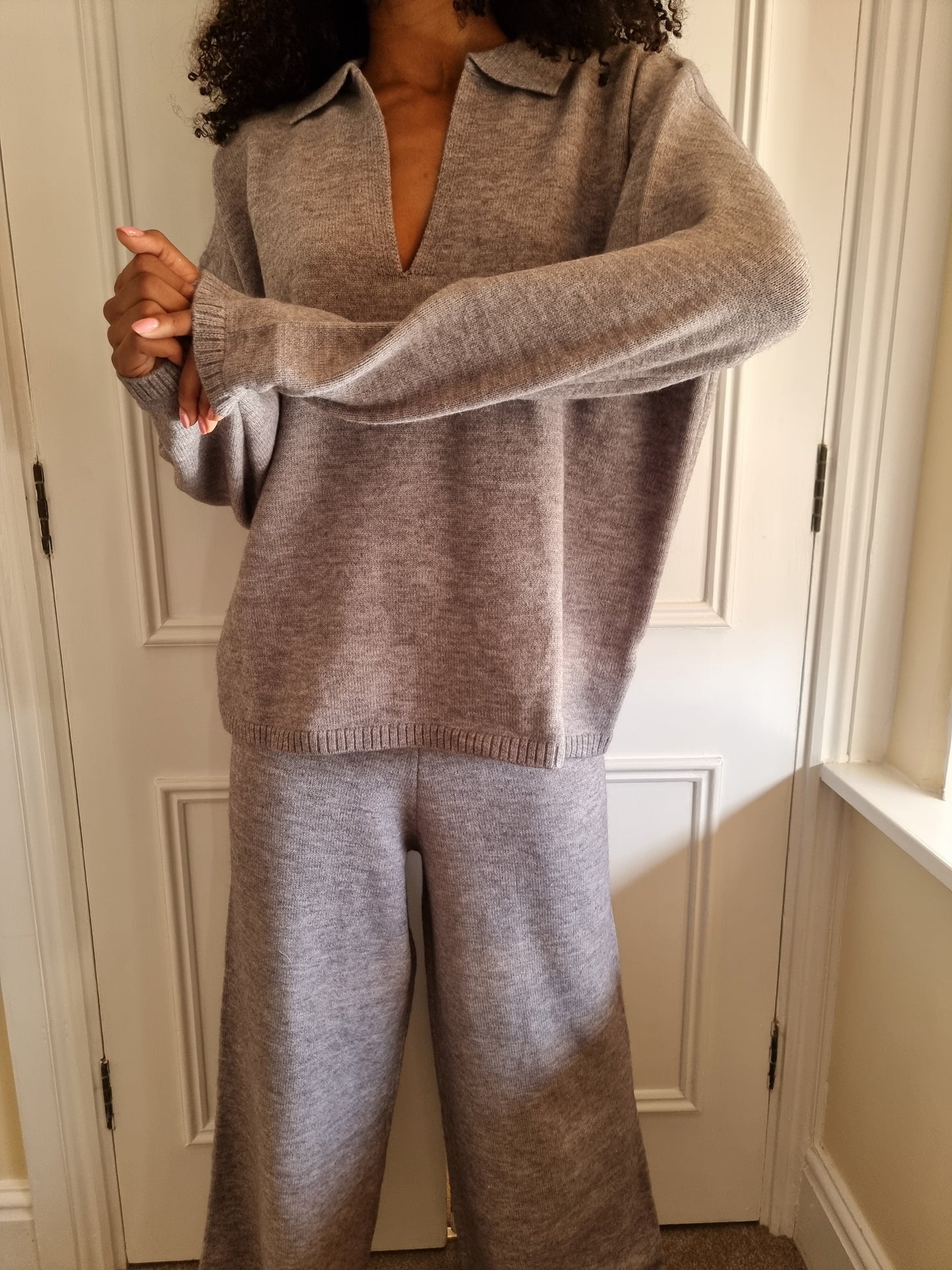 Soft heavyweight loungewear set deep grey